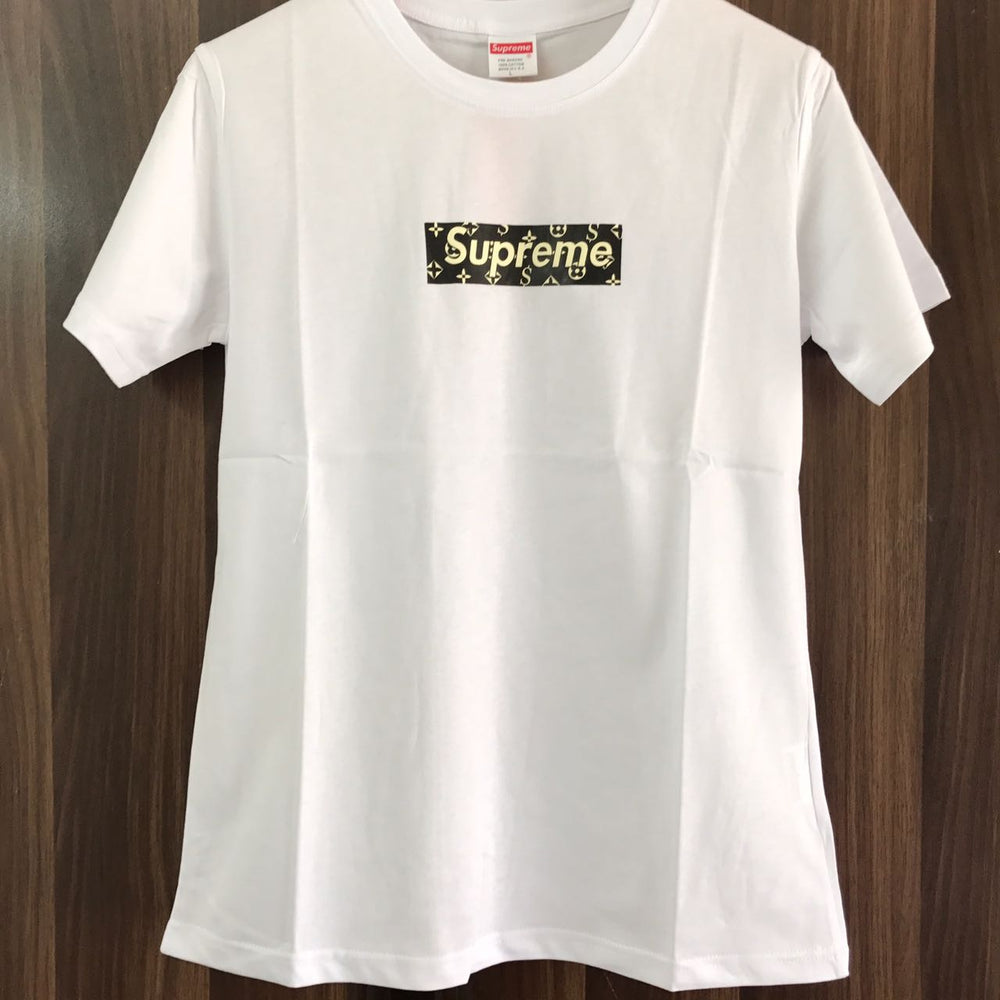 Supreme x Lv White - Black Box Tee