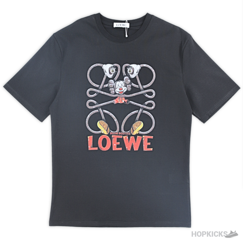 LOEWE Dissni Bootleg Printed Black T-Shirt (Imported Premium Finish)