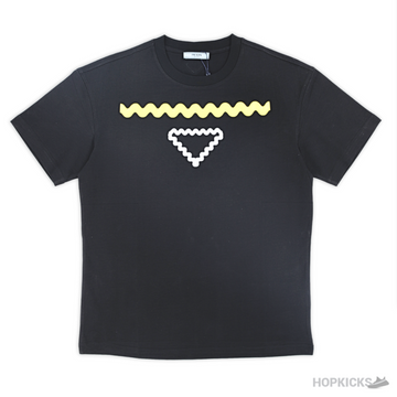 Prada Embossed Printed Black T-Shirt (Imported Premium Finish)