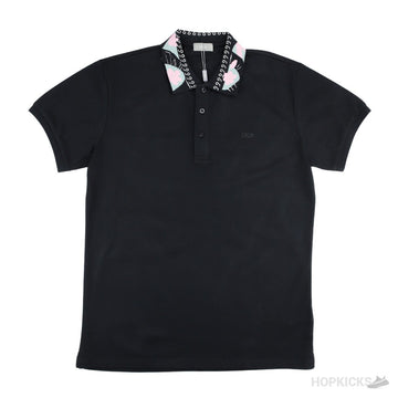 DIOR Men Pattern Polo Shirt Black (Dot Perfect)