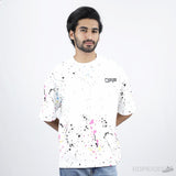 OFF-WHITE X Marais Splatter Print White T-Shirt - Photo 9