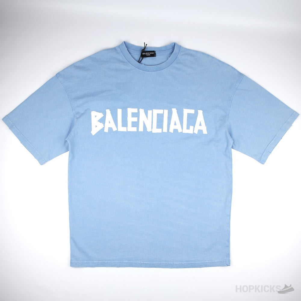 Balenciaga Tape Type Blue T-shirt