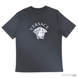 Versace White Logo Printed Black T-Shirt (Imported Premium Finish) - Photo 1