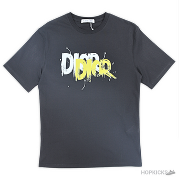 Dior Double Logo Printed Black T-Shirt (Imported Premium Finish)