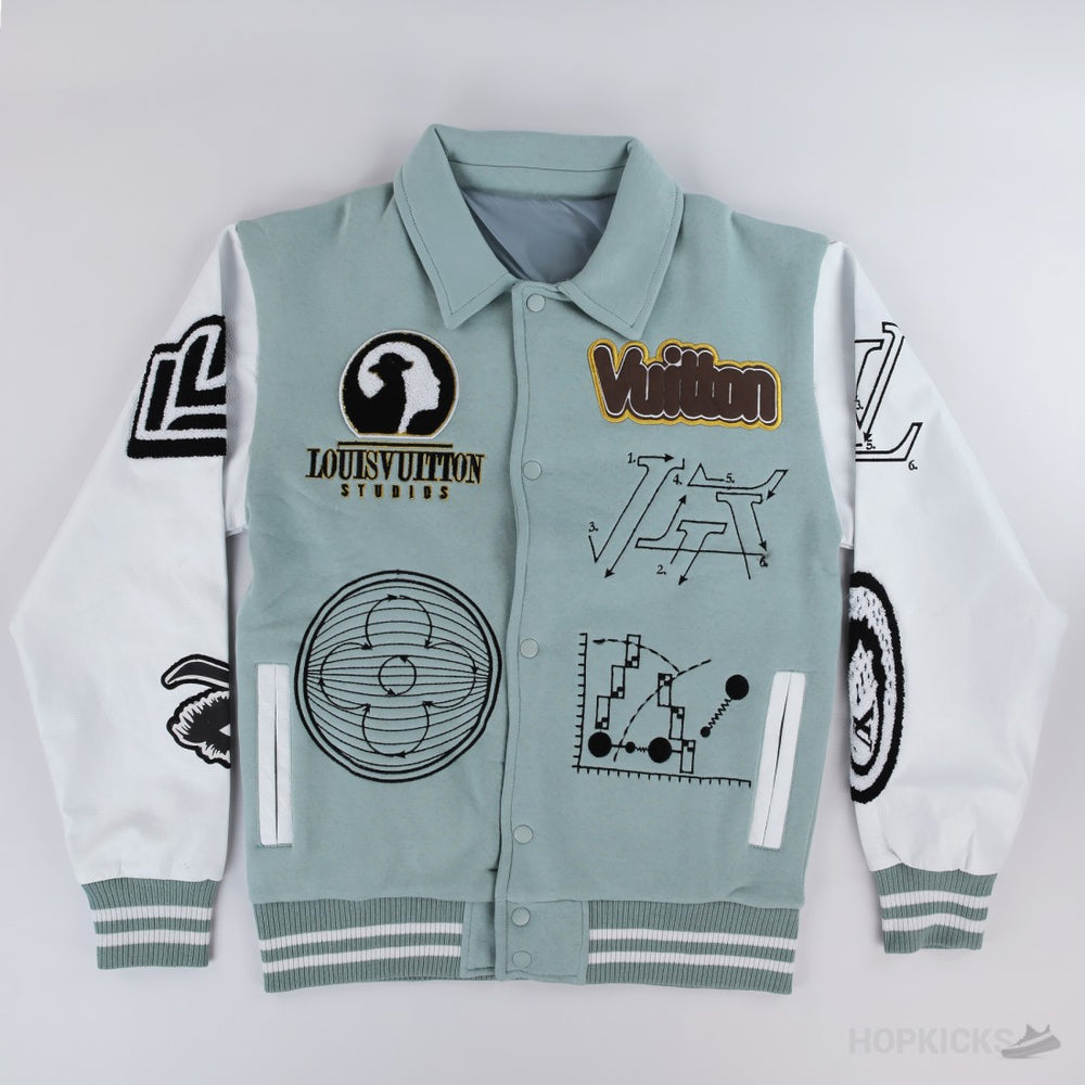 Louis Vuitton Varsity Leather Blouson Aqua