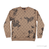 LV Logo Camo Sweatshirt (Brown) - Photo 1