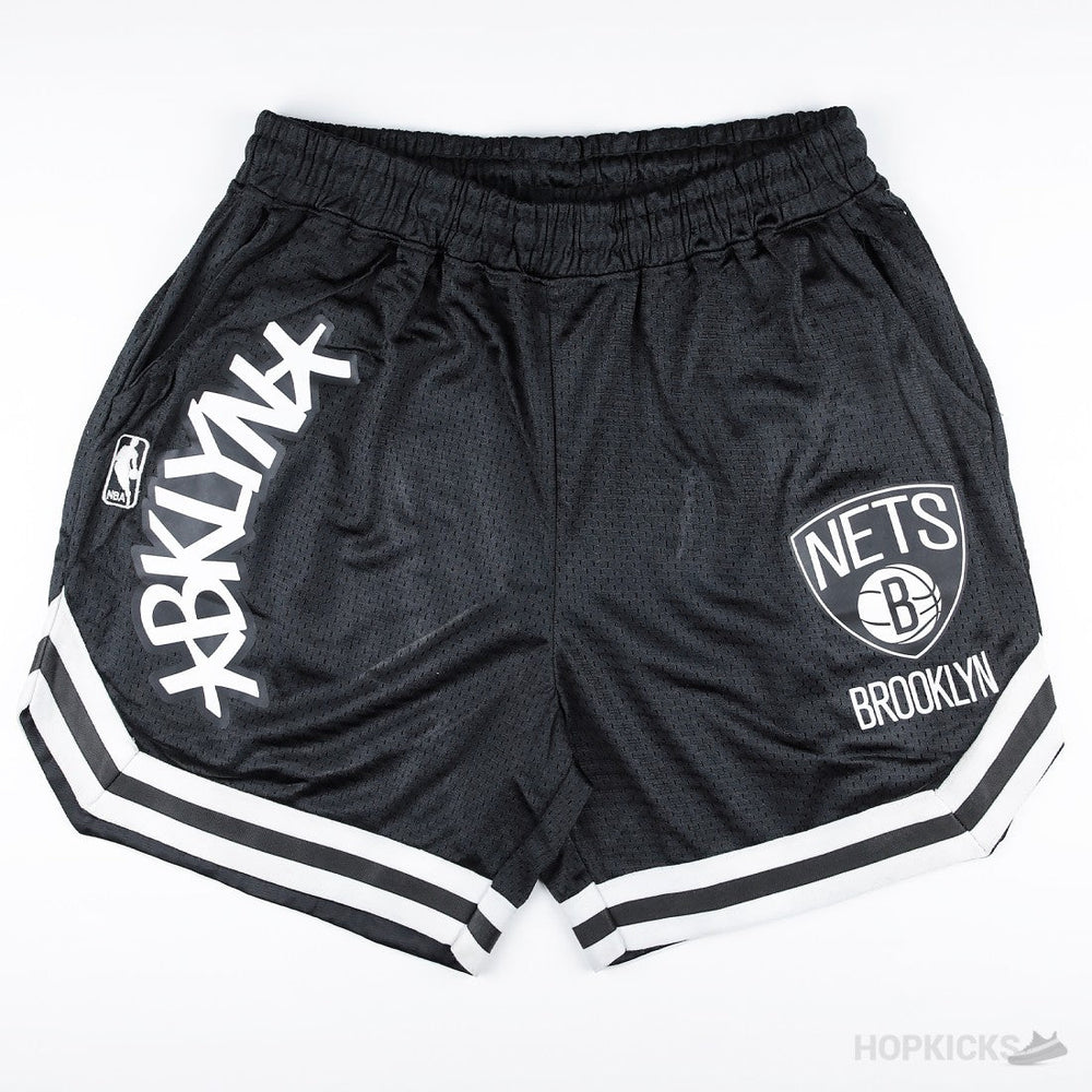 Brooklyn Nets White and Black Strip NBA Shorts | Original Product