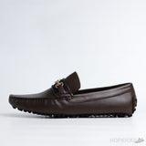 Gucci Brown Horse bit Web Driving Loafer - Photo 1