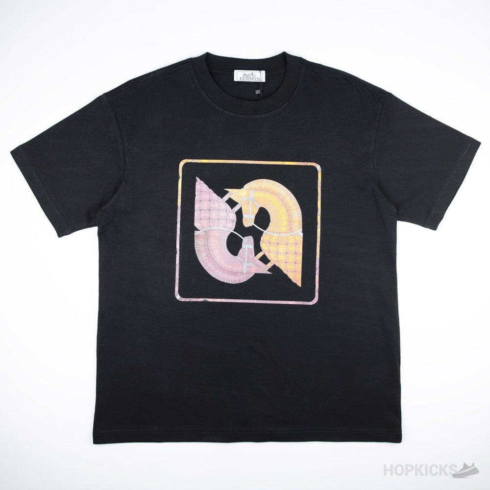 Hermès Black t-shirt horse print
