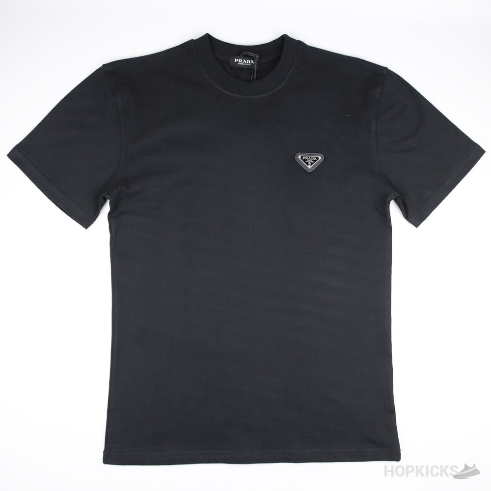 Prada Metal Logo Black T-Shirt