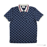 GG Stretch Blue Cotton Polo Shirt (Dot Perfect) - Photo 1