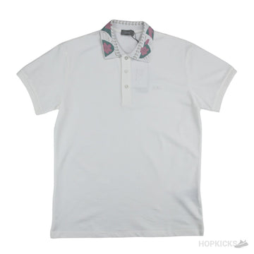 DIOR Men Pattern Polo Shirt White (Dot Perfect)