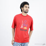 Balenciaga Paris Print Logo Red T-Shirt - Photo 7