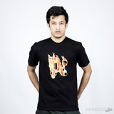 Palm Angels Logo on Fire Black T-Shirt - Photo 5