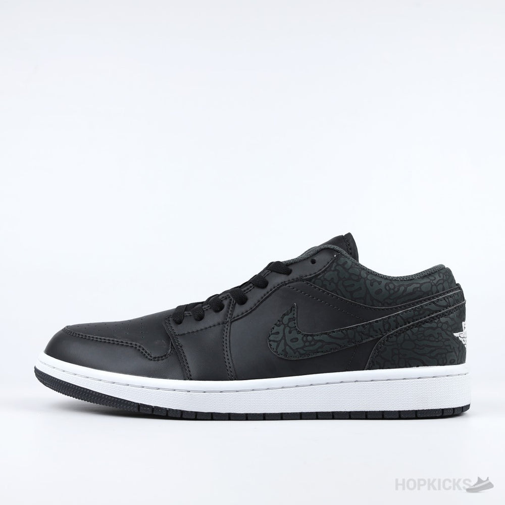 Air Jordan 1 Low "Black and Green Elephant Print" [Without Box]
