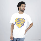 LV Yellow Heart Logo White T-Shirt - Photo 8