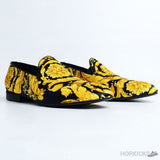 Versace Barocco Print Silk Slippers - Photo 9
