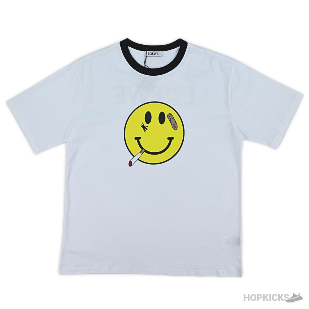 Loewe Smiley Printed White T-Shirt (Imported Premium Finish)