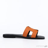 Hermes Neon Orange Fabric Izmir Sandals (Premium Batch) - Photo 3