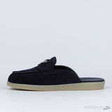 Prada Suede Sabots Navy (Premium Plus Batch) - Photo 1