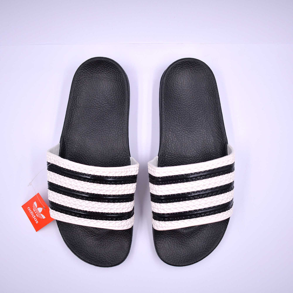 Adilette 3 Stripe Slides Black [Economy Batch]