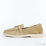 Loro Piana Beige Suede Summer Charms Walk Loafers (Premium Plus Batch) - Photo 1