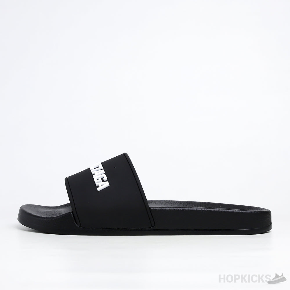 Bale*ciaga Pool Slide Black White