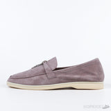 Loro Piana Beige Suede Summer Charms Walk Loafers (Premium Batch) - Photo 1