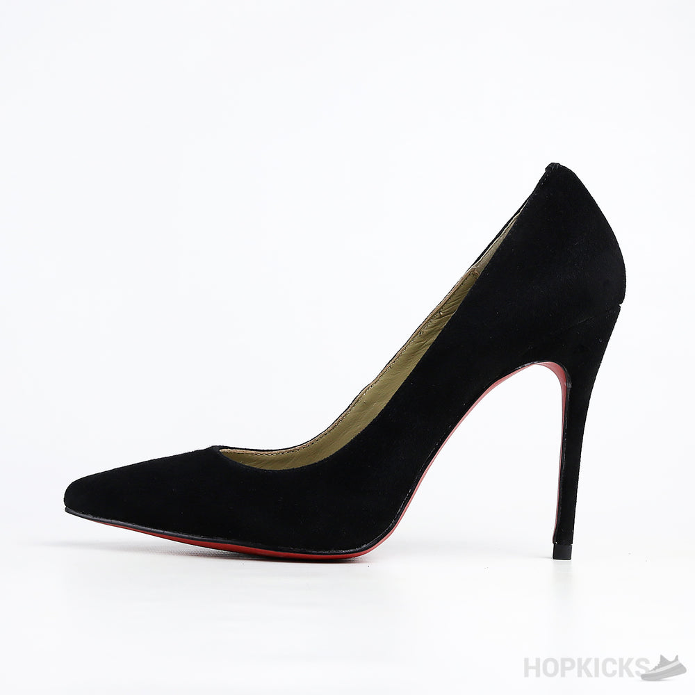CL Decoltish 100 Black Suede Pump