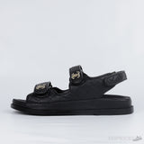 Chanel Grained Calfskin Velcro Dad Sandals Black (Premium Plus Batch) - Photo 1