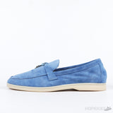 Loro Piana Blue 10mm Suede Loafers With Charms (Premium Batch) - Photo 1