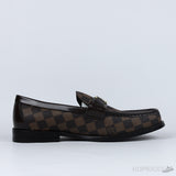 LV Moccasin Plain Leather Gold Black Loafers (Dot Perfect) - Photo 3