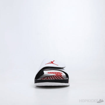 Air Jordan Hydro 5 Retro White Fire Red Slides