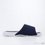 Air Jordan Hydro V Retro Obsidian Navy Blue White Slides - Photo 6