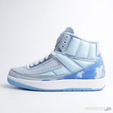 J Balvin x Air Jordan 2 Retro Celestine Blue White Multi-Color (Dot Perfect) - Photo 1
