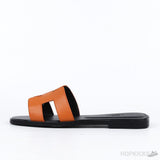 Hermes Neon Orange Fabric Izmir Sandals (Premium Batch) - Photo 1