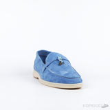 Loro Piana Blue 10mm Suede Loafers With Charms (Premium Batch) - Photo 2