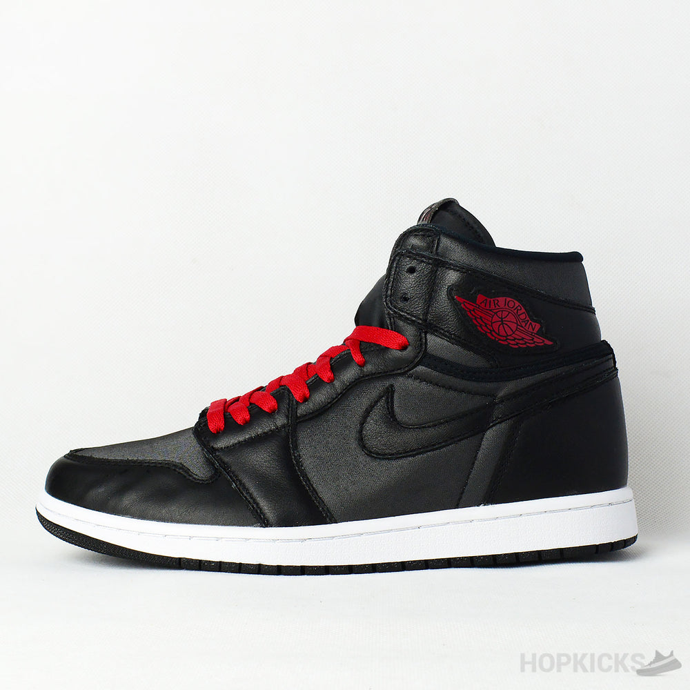 Air Jordan 1 Retro High Black Satin Gym Red