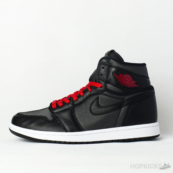 Air Jordan 1 Retro High Black Satin Gym Red