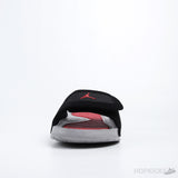 Air Jordan Hydro 4 Black Fire Red Cement Grey Slides - Photo 2