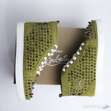 CL Green Suede Multi Level Spiked High Top - Photo 2