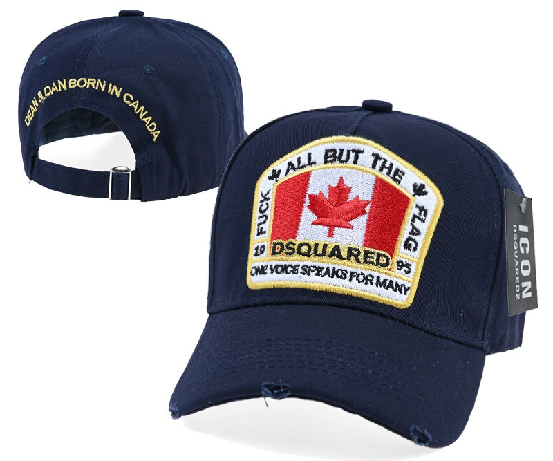DSQUARED F**K ALL BUT THE FLAG Blue Baseball Cap