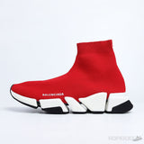 Bale*ciaga Speed 2.0 Sock Sneaker Red White Black - Photo 1