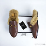 Gucci Princetown furr Loafers Bordeaux - Photo 1