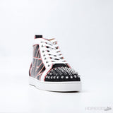 Christian Louboutin Lou Spikes Orlato Sneaker in Red and Black (Dot Perfect) - Photo 2