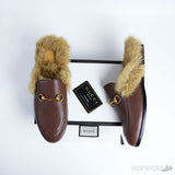 Gucci Princetown furr Loafers Bordeaux - Photo 4