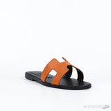 Hermes Neon Orange Fabric Izmir Sandals (Premium Batch) - Photo 2