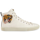White Leather Tiger High Top - Photo 1