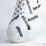 Bale*ciaga Allover Logo Triple S White Sneakers (Dot Perfect) - Photo 9