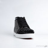 CL Louis Spikes High Sneakers White Black - Photo 2